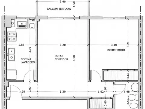 Departamento en Alquiler de 1 dormitorio