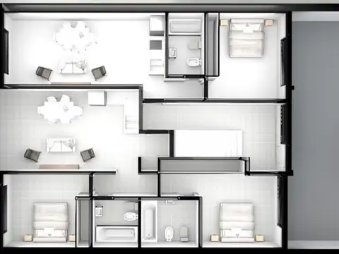 Departamento 3 ambientes con 1 baño