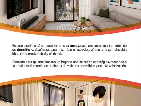 Departamento 2 ambientes con 1 baño