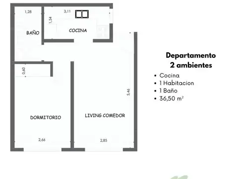 Departamento en Alquiler de 2 ambientes