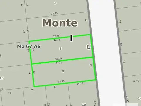 Terreno en Venta 32  mts Fondo