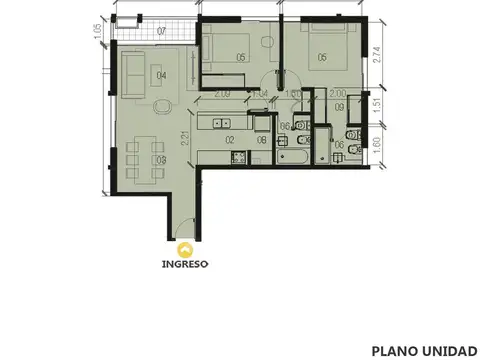 Venta / permuta - Departamento 2 dormitorios con balcón en Torre Moreno - Rosario centro.