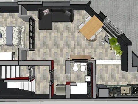 Departamento Monoambiente con 1 baño