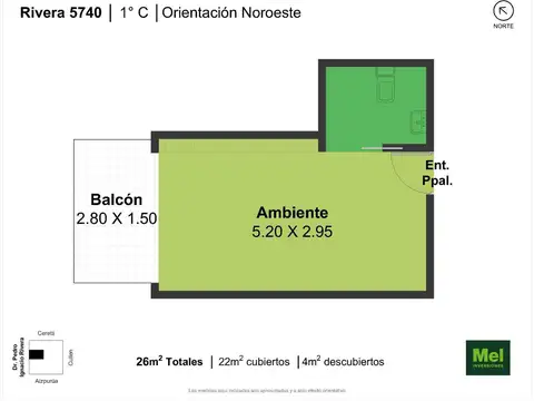 Rivera 5700, Piso 1