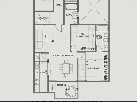 Departamento en Venta de 2 dormitorios