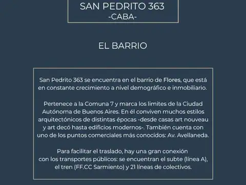 Departamento en Venta en Flores, USD 237.000