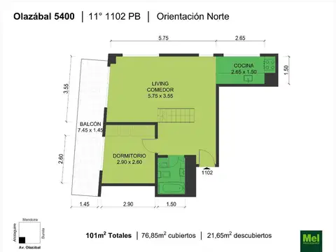 Departamento en Venta de 2 dormitorios