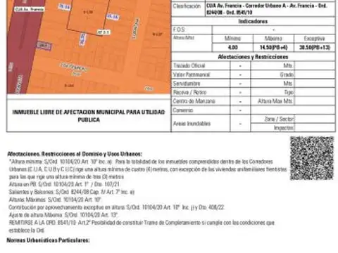Terreno en Venta en Rosario, USD 240.000