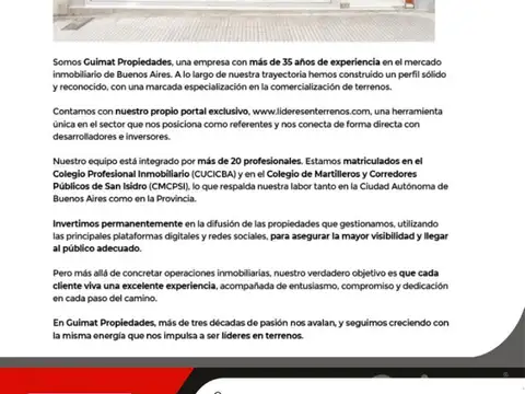 Excelente Terreno en Nuñez- Lideres en Terrenos