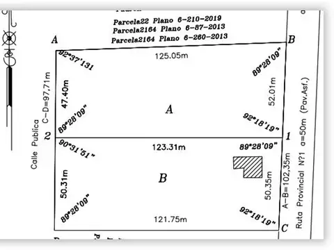 Terreno en Venta 123  mts Fondo