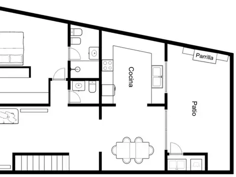 Depto Tipo Casa en Venta de 1 dormitorio