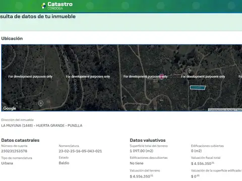 Club de Campo Los Tres Arroyos - Oportunidad Lote - La Falda