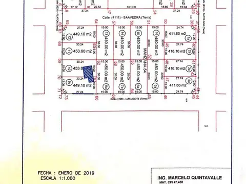 Terreno en Venta 15  mts Frente