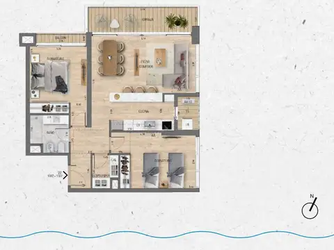 VENTA Apartamento 2 dormitorios Lago Calcagno