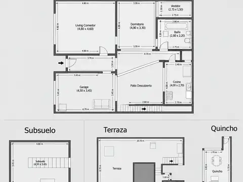 Depto Tipo Casa en Venta de 2 ambientes