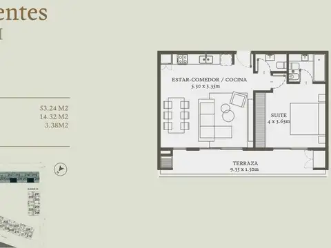Departamento en Venta con 1 cocheras
