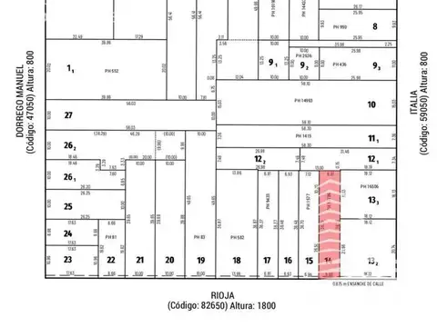 Terreno en Venta 6  mts Frente