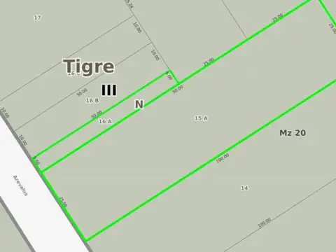 Terreno en Venta 30  mts Frente