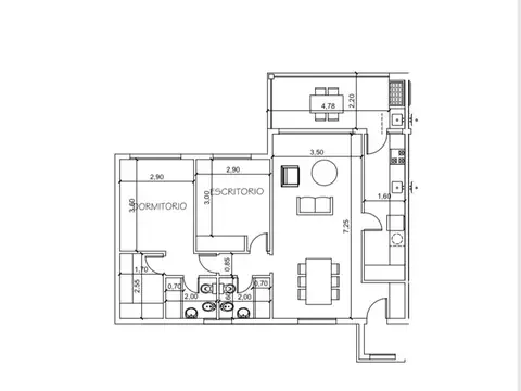 Departamento en Alquiler de 3 ambientes