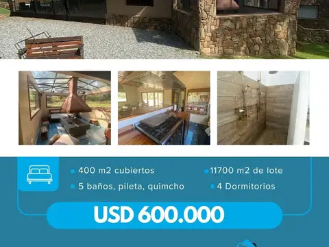 Casa quinta en Zona Uncas | Amplio lote y piscina
