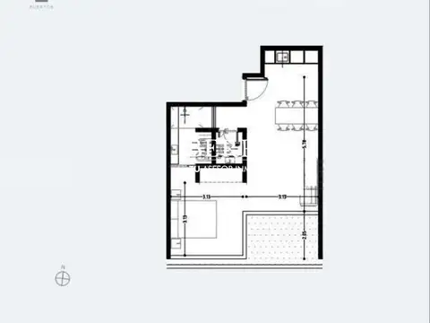 Departamento 2 ambientes con 1 baño