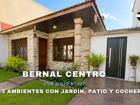 VENTA CASA 3 AMB JARDÍN Y COCHERA BERNAL CENTRO
